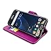 Abacus24-7 Galaxy S7 Edge Case [Mirror Wallet] with Flip Cover, Purple