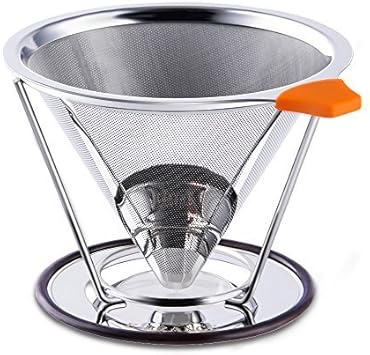 Amazon Co Jp E Prance Pour Over Coffee Filter Clever Cone Coffee Dripper Paperless Permanent 18 8 304 Stainless Steel Double Mesh Pour Over Coffee Maker With Stand For 1 4 Cups By E Prance Kitchen Housewares