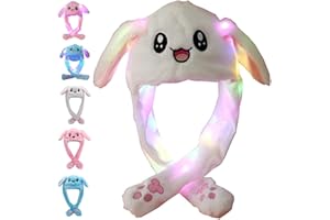 AIYUENCICI Funny Plush Rabbit Hat Ear Moving Jumping Hats Cute Bunny Hat Cap for Women Girls Cosplay Party Holiday