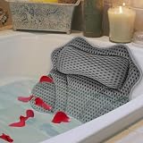 Sharharge Luxury Bath Pillow 4D Neck Back Support Non-Slip Suction Cups Dark view 3