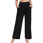 OLIKEME Womens Wide Leg Yoga Pants High Waisted Comfy Casual Loose Pants Workout Plus Size Lounge Sweatpants with Pockets