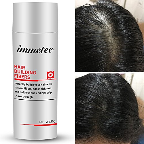 IMMETEE Keratin Hair Building Fibers Powder Conceal Instantly for Thinning Hair,Cover Up Hair Loss Natural Thickens for Men and Women-25g/0.88oz (GRAY)