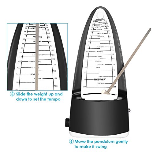 Neewer NW708 Traditional Wind up Mechanical Metronome with Accurate