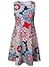 ZESICA Women's Summer Sleeveless Damask Print Pocket Loose T-shirt Dress, Geometric, Medium