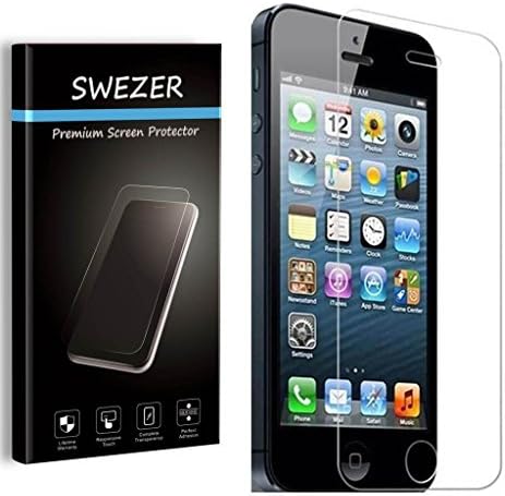 [3-Pack] For iPhone SE / 5S / 5C / 5 - Swezer® Tempered Glass Screen Protector, 9H, Anti-Chip Edge, Anti-Bubble, Anti-Fingerprint [Lifetime Warranty]