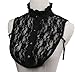 Joyci Student's Sweet Pleated Ruffled Lace Half Shirt False Collar Choker Tie (Black)