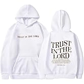 PANOZON TRUST IN THE LORD Hoodie Christian Faith Religious God Tops Man Woman Pullover Sweatshirt Y2K Longsleeve