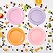 4pcs Bamboo Kids Plates for Baby feeding，Non Toxic & Safe Toddler Plates, Eco-Friendly Tableware for Baby Toddler Kids Bamboo Toddler Dishes & Dinnerware Sets,02