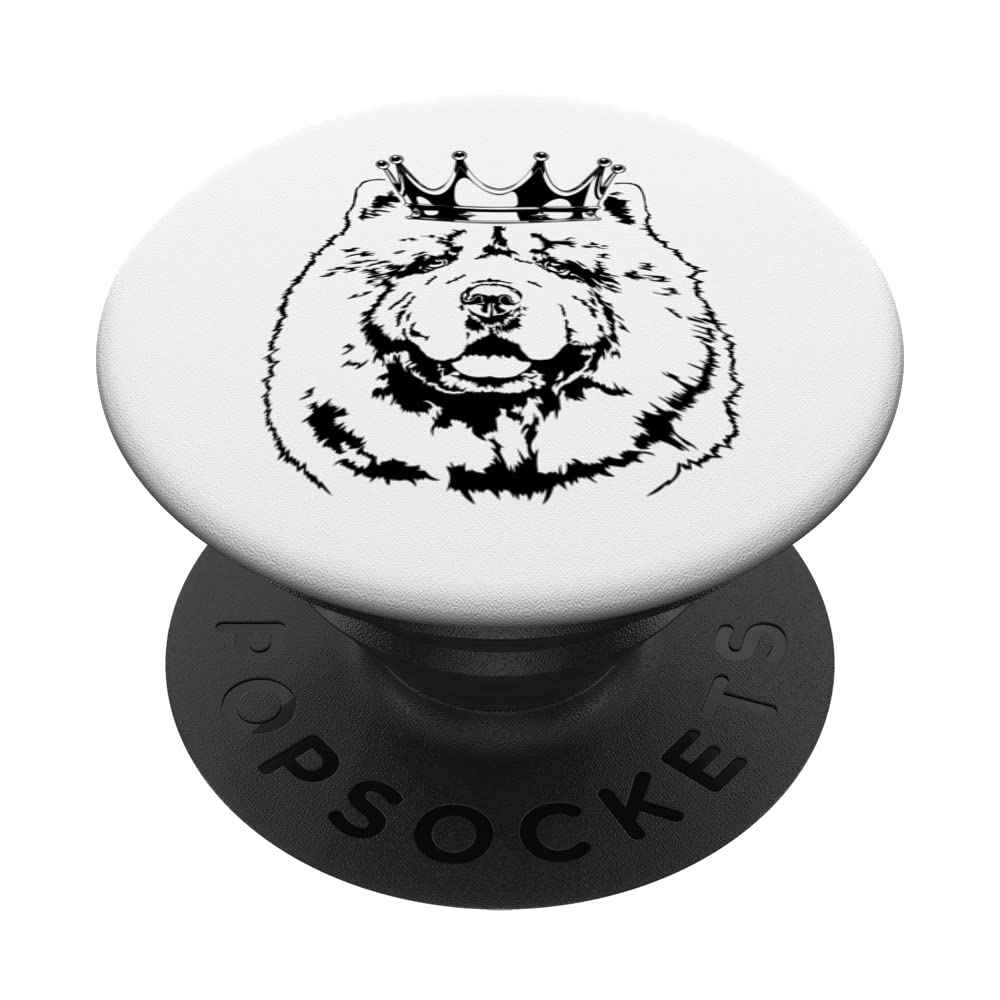 Funny Proud Chow Chow with crown dog mom dog PopSockets Swappable PopGrip