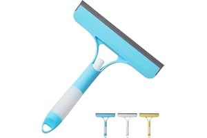 UNEFCYC 3 in 1 Spray Window Squeegee Cleaner Scraper – 2025 New with Brush and Built-in Spray Bottle All-Purpose Shower Glass, Mirrors, Car, Home Window Cleaner Tool (Blue)