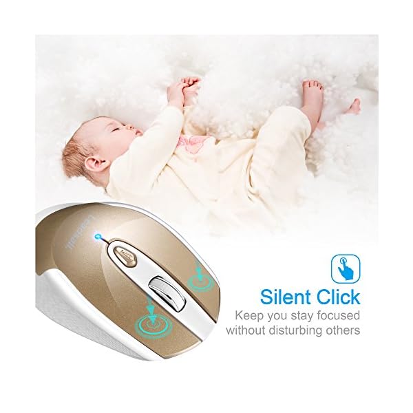 Wireless Mouse for Laptop Silent Cordless USB Mouse Wireless Optical Computer Mouse, 6 Buttons, AA Battery Used,1600DPI…