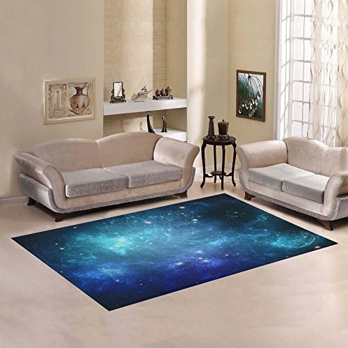 Love Nature Sweet Home Modern Collection Custom Space Galaxy Area Rug 5'3''x4' Indoor Soft Carpet
