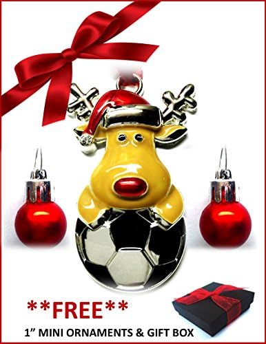 2016 Little Buddies Soccer-Football Reindeer Christmas Ornament with FREE GIFT