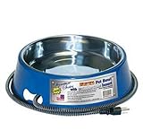 Farm Innovators Model SB-40 3-Quart Heated Pet Bowl with Stainless Steel Bowl Insert, Blue, 40-Watt