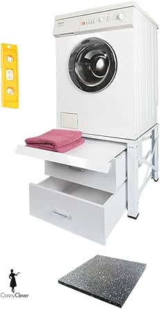 Estructura inferior para lavadora extra alta con 2 cajones y placa