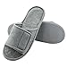Magtoe Men Washable Faux Suede Adjustable Memory Foam Home Open Toe Indoor Slippers (Large, Grey)