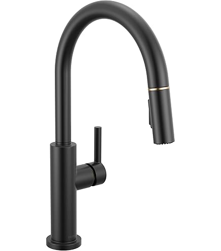 Delta Trinsic Black Stainless Touch Kitchen Faucet with Pull Down
