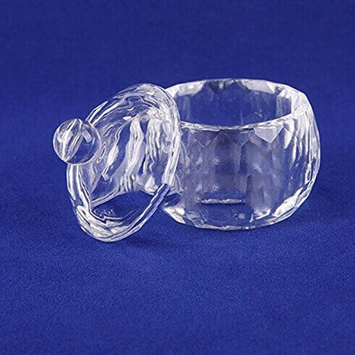 WISHNAIL Acrylic Crystal Glass Dappen Dish Nail Art Lid Liquid Powder Container Cup Best