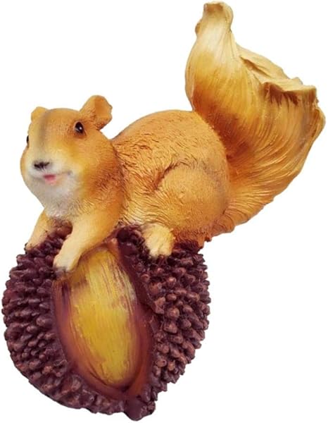 Amazon 彫像 リス 手作り ホーム オフィス テーブル お洒落 置物 樹脂 茶色の中国栗 ガーデンオーナメント 置物