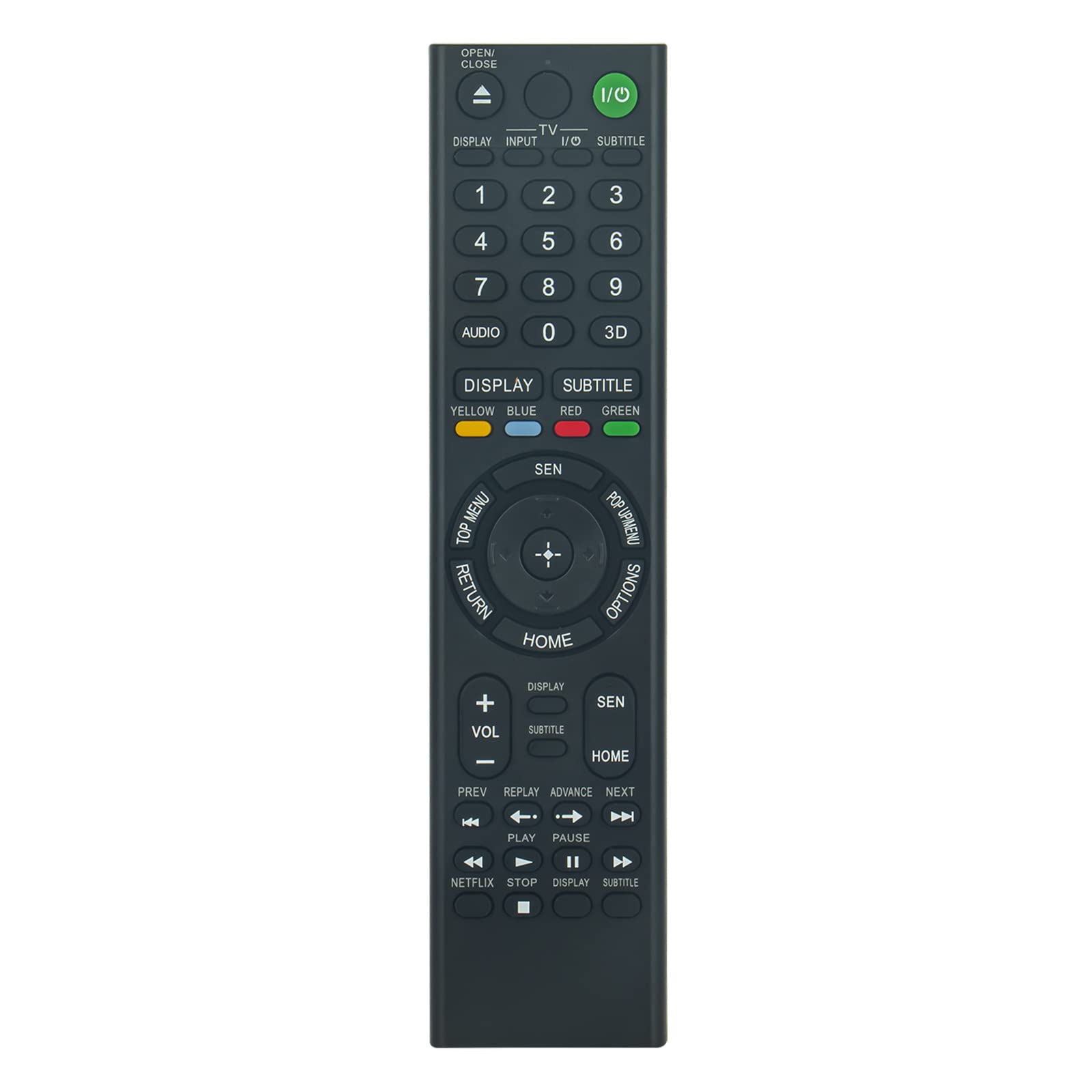 New RMT-B122A Remote Control Replacement fit for Sony Blu-ray BD 3D Player BD RMT B122A RMTB122A BDP-S2100 BDP-S790 1-489-969-12, 1 489 969 12, 148996912, RMT-B122A, RMT B122A, RMTB122A, RT148996911