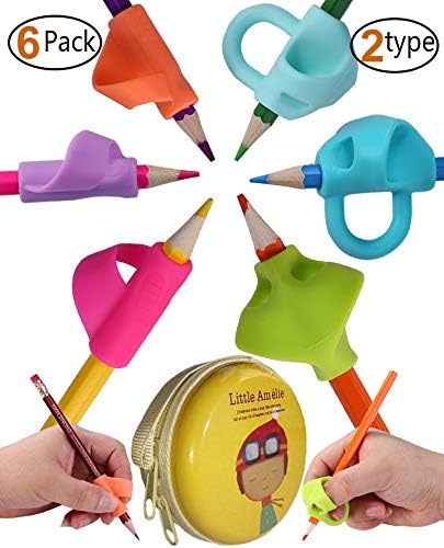 Pencil Grips,Tanbt Writing Aid Trainer Grip Handwriting Posture Correction Device Finger Grip for Kids Kindergarten Preschoolers Toddler Right or Left Handed Pencil Grip for Kids Handwriting