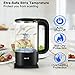 Electric Kettle, 1.2L Glass Electric Tea Kettle, 1000W Water Kettle with LED Light, BPA Free Cordless Water Boiler with Stainless Steel Inner Lid and Bottom, Auto Shut-Off & Boil Dry Protection,Black