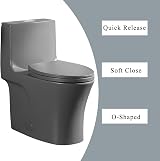 Vivo Technologies Toilet Seat Soft Close with Quick Release Grey O Shape view 3