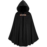 Colorful House Adult Renaissance Cloak Gothic Witch Cape with Hooded Medieval Halloween Capes