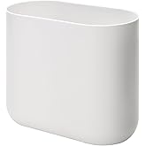 iDesign Small Slim Plastic Bathroom Trash Can, Garbage Can for Bedroom, Office, Desk, Dorm, White