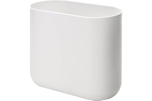iDesign Cade Oval Slim Trash Can, Compact Waste Basket Garbage Can for Bathroom, Bedroom, Home Office, Dorm, College - Matte 