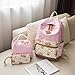 School Backpacks for Teen Girls Lightweight Canvas Backpack Bookbags Set (Pink)