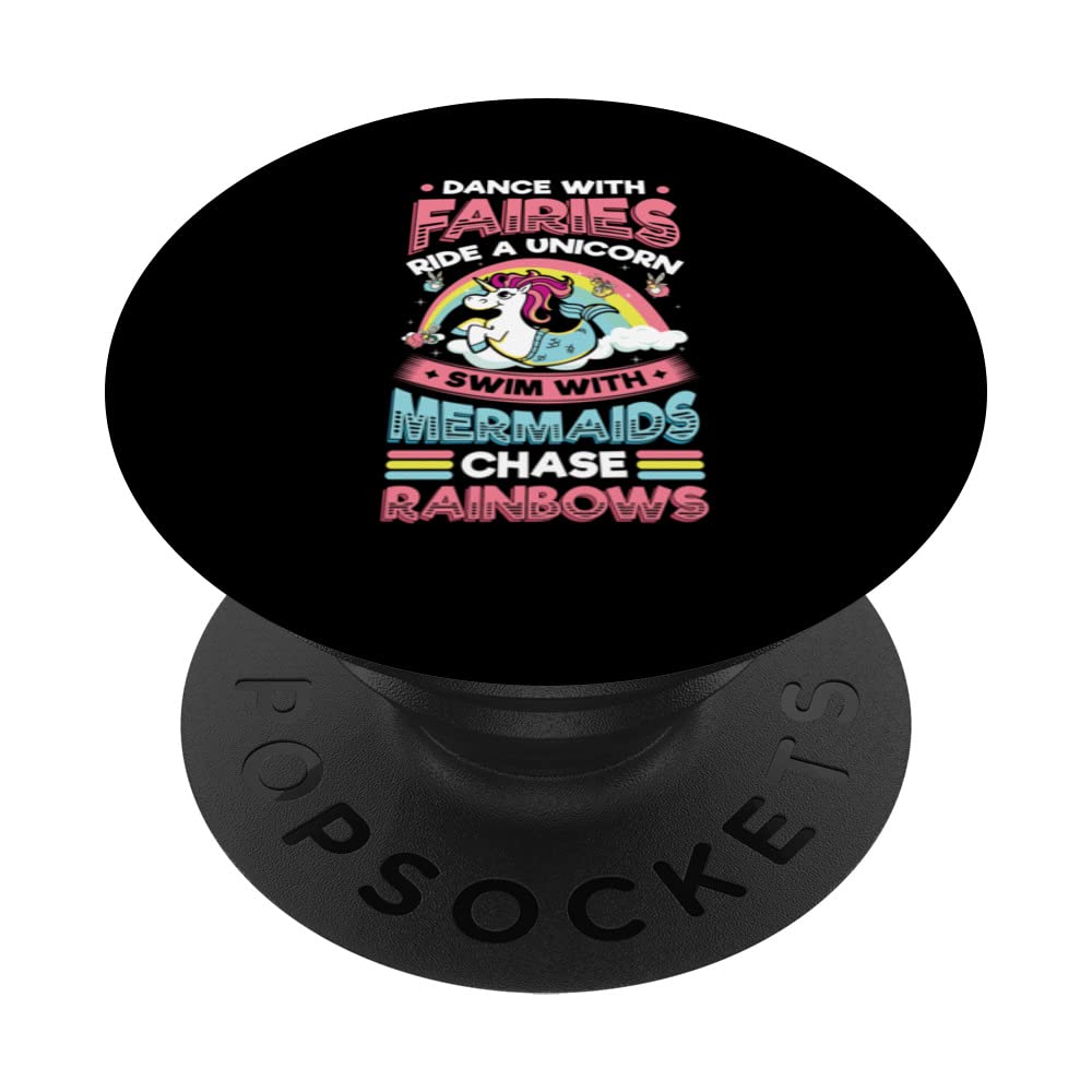 Fairies Unicorns Mermaids Raindbows - Love Fairytale PopSockets Swappable PopGrip