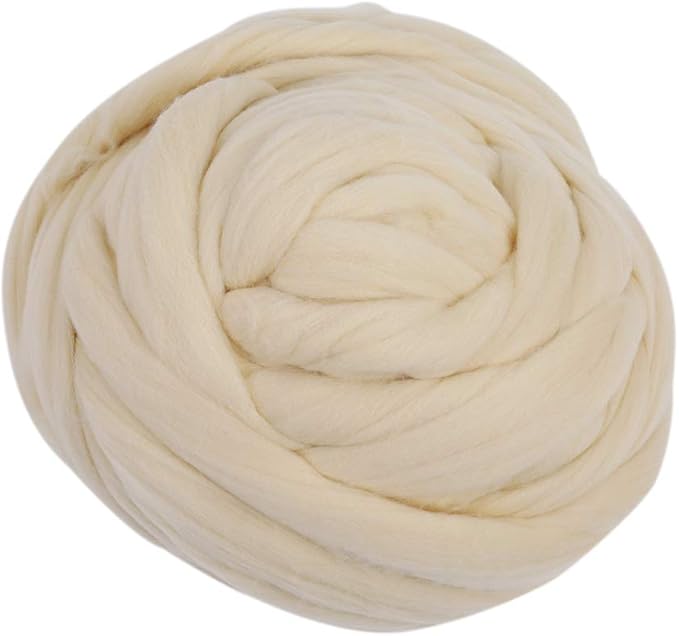 Natural Roving Wool Top Roving Fiber Spin Felt Crafts Needle Felting