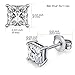 CZ Diamond Stud Earrings Sterling Silver Princess Cut Square Cubic Zirconia Stud Earrings,Classic Fashion Square Stud Earrings 8mm,Sparkly Square Cubic Zirconia Earrings,Women Hypoallergenic Earrings