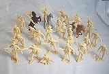 Marx Western Cowboys, Miners and Trappers 32 Figures in Tan Plus 3 Horses Offered By Classic Toy Soldiers, Inc