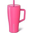 BrüMate Era 30 oz Tumbler with Handle and Straw | 100% Leakproof Insulated Tumbler with Lid and Straw | Made of Stainless Steel | Cup Holder Friendly Base | 30oz (Neon Pink)