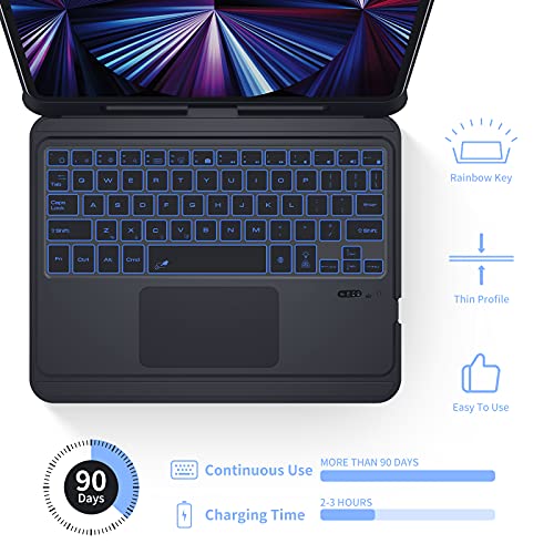 iPad Pro 11 Inch 2021 Case with Keyboard, Smart Magic Keyboard for iPad