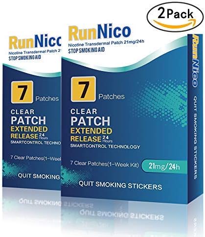RunNico Quit Smoking Transdermal Patches|Stop Smoking Aid| System Patch|Smoking Cessation Products-14 Patches-21mg/24h