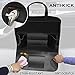 Carmoni Seat Back Car Organizer Pu Leather Seat Back Kick Protectors for Kids, Storage Bottles, Tissue Box, Toys - Black