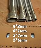 Aketek 4 Size Oval shape Hole Punch Cutter Belt Watch Band Gasket Hollow Leather Tool