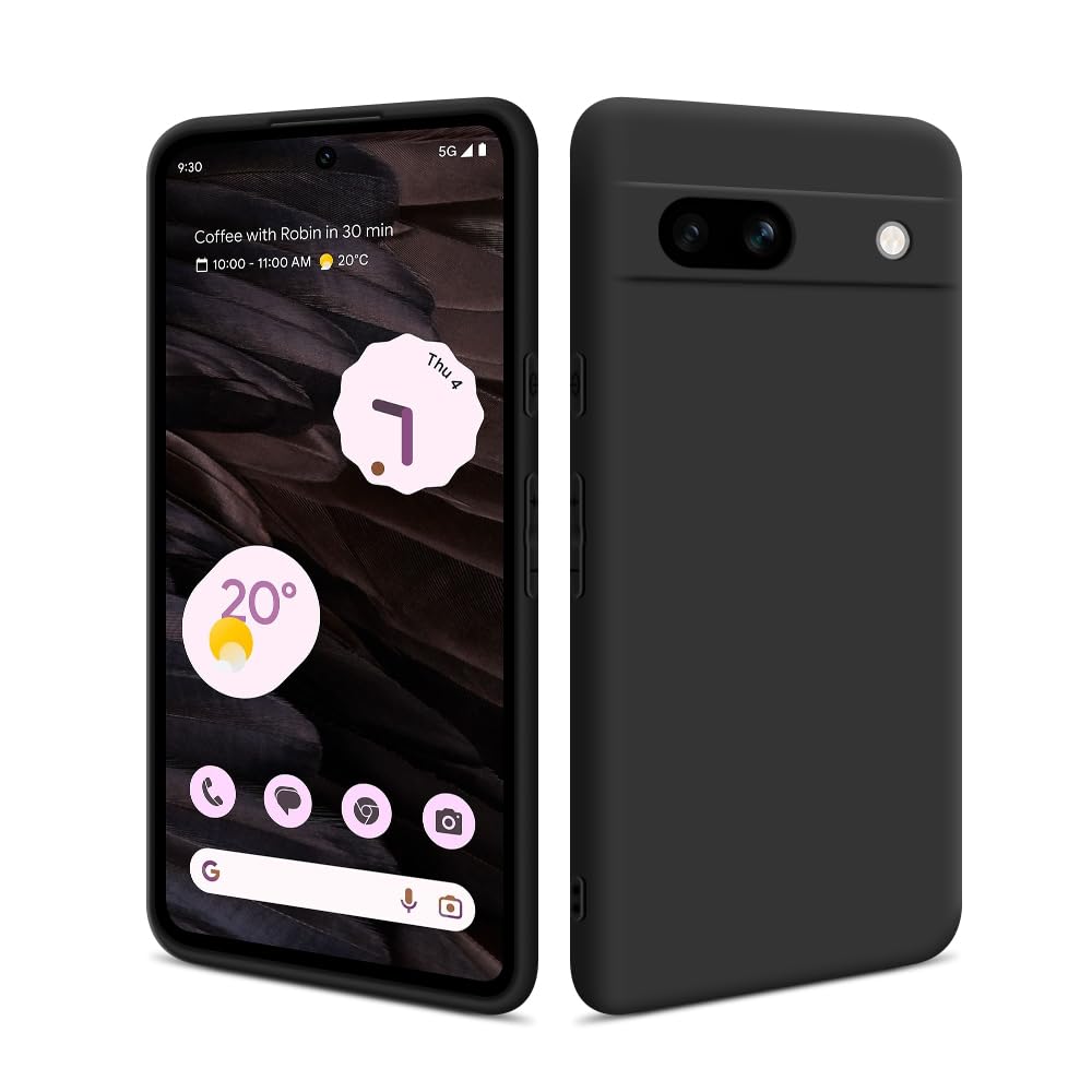 HSP Case for Google Pixel 7A [Dust-resistant] Cell Phone Case | Premium TPU Silicone Case Protective Case | Scratch-resistant Shockproof Drop Protection | Camera Protection Screen Protector | Black