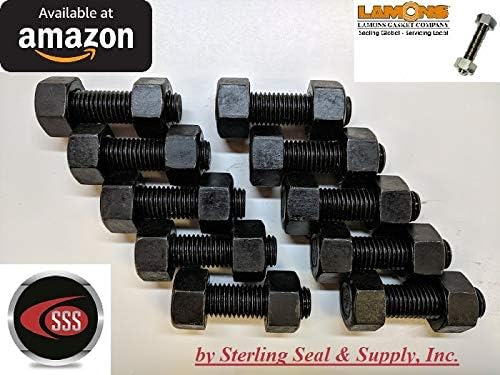 Medium-Strength Threaded Rod with 2H Heavy Hex Nuts, Grade B7 Black-Oxide Coated Alloy Steel, 1-1/2"-8 Thread Size, 12" Long (Qty 10 Each)