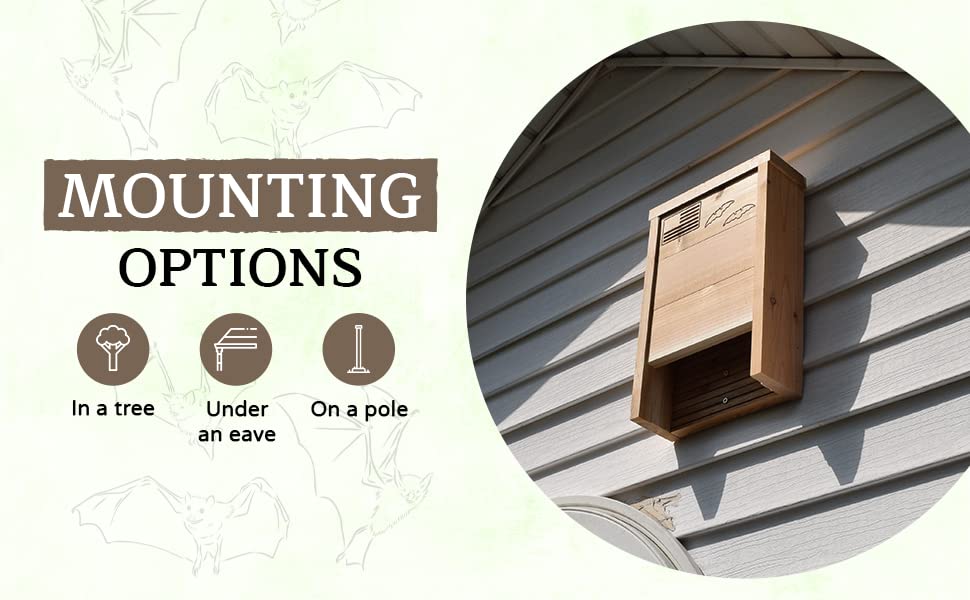 Made in USA PremiumGrade Red Cedar Bat House, SingleChamber Bat Box