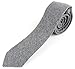 Men's Wool Knit Skinny Vintage Weave Necktie Tie Textured Worn Style - Grey