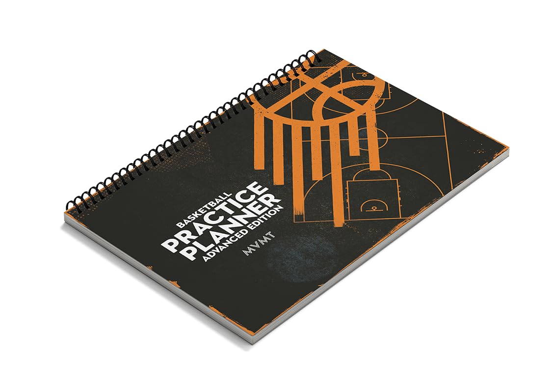 Basketball Practice Planner by MVMT Sports, 50 page A4 organiser for coaches. Plan and review quickly and easily. Write targets, attendance, drills and more.