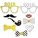 2021 New Years Photo Booth Props Kit(50pcs),Konsait Funny Glitter New Years Eve Party Photo Booth Sticks for Adult Kids Women Man Party Accessories 2021 New Year Party Decor Decoration Favor Supplies