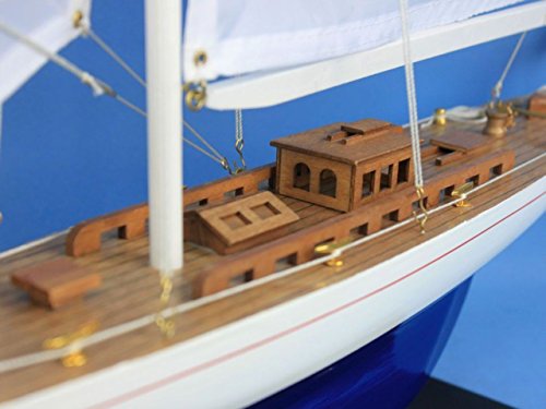 Hampton Nautical Wooden Model Sailing Yacht Enterprise, 35"