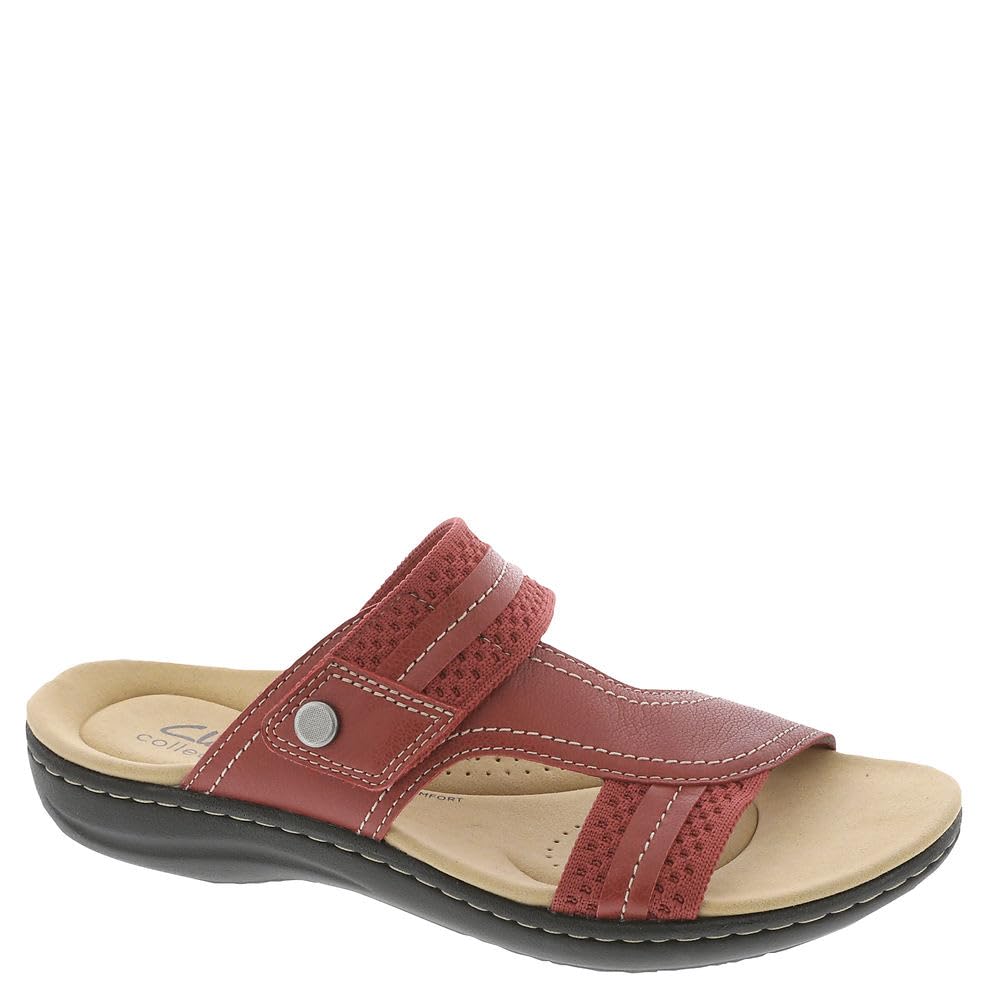 Clarks Women’s Laurieann Cara Slide Sandal, Red Combi, 12 Wide