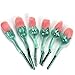 COSHINE 6pcs Pro Enchanted Rose Flower Nylon Hair Makeup Brush Set, for Foundation, Loose Powder, Blush, Shade