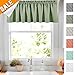 Lazzzy Waffle Textured Valances for Windows Kitchen Curtains Green Valance for Living Room Bedroom Basement Bathroom Half Short Drapes Rod Pocket 18 Inch Length Olive One Panel